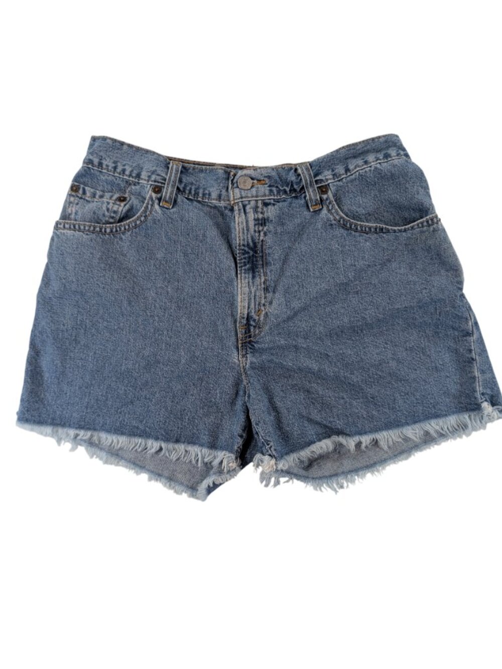 Vintage Levis 555 Cutoff Denim Jorts Shorts Guys Fit Medium Wash 12 MIS | y2k